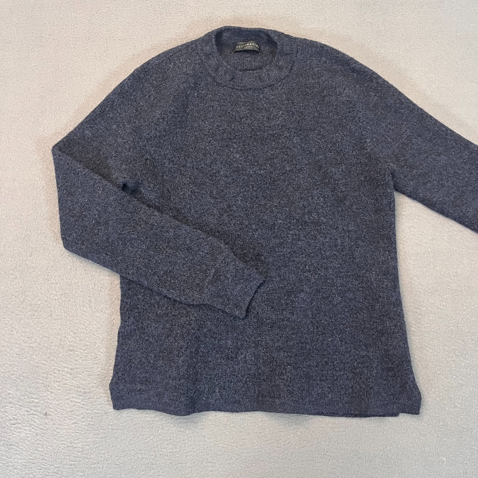 J. Crew Women's Small Destination 100% Merino Wool Crewneck Sweater Blue Marled